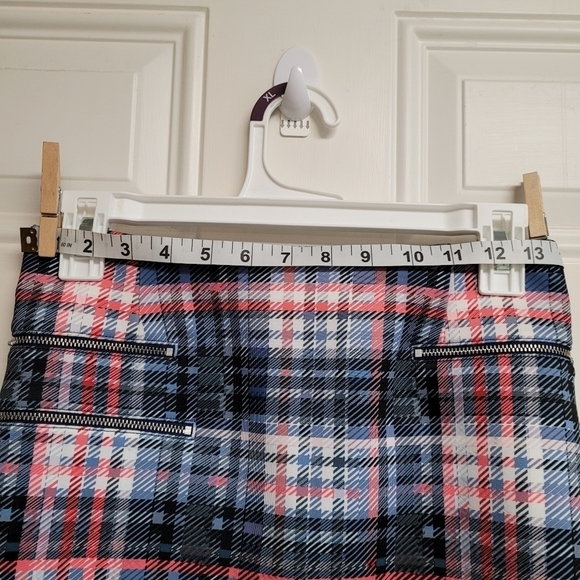 Nicholas Red White And Blue Checkered Plaid Mini Skirt - Picture 6 of 8